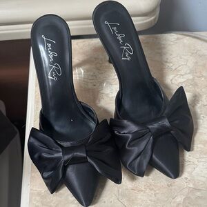 Lauren Ray Black Bow Heels